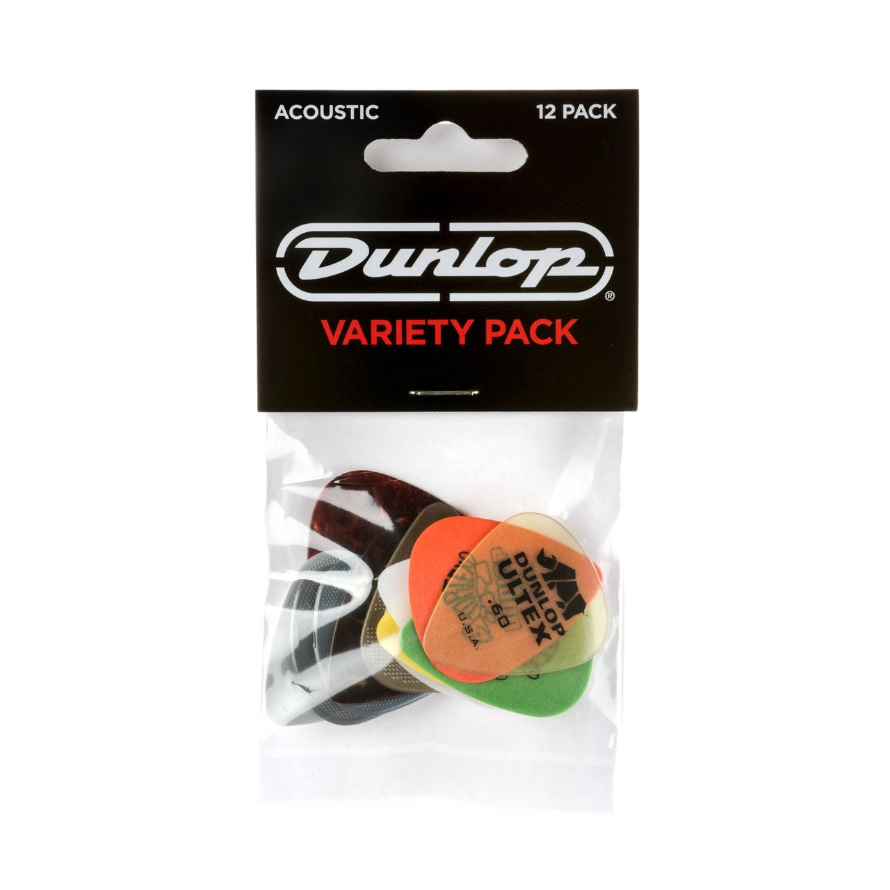 Dunlop PVP112 Acoustic Guitar Variety Pick / Plectrum Pack - Pack of 12