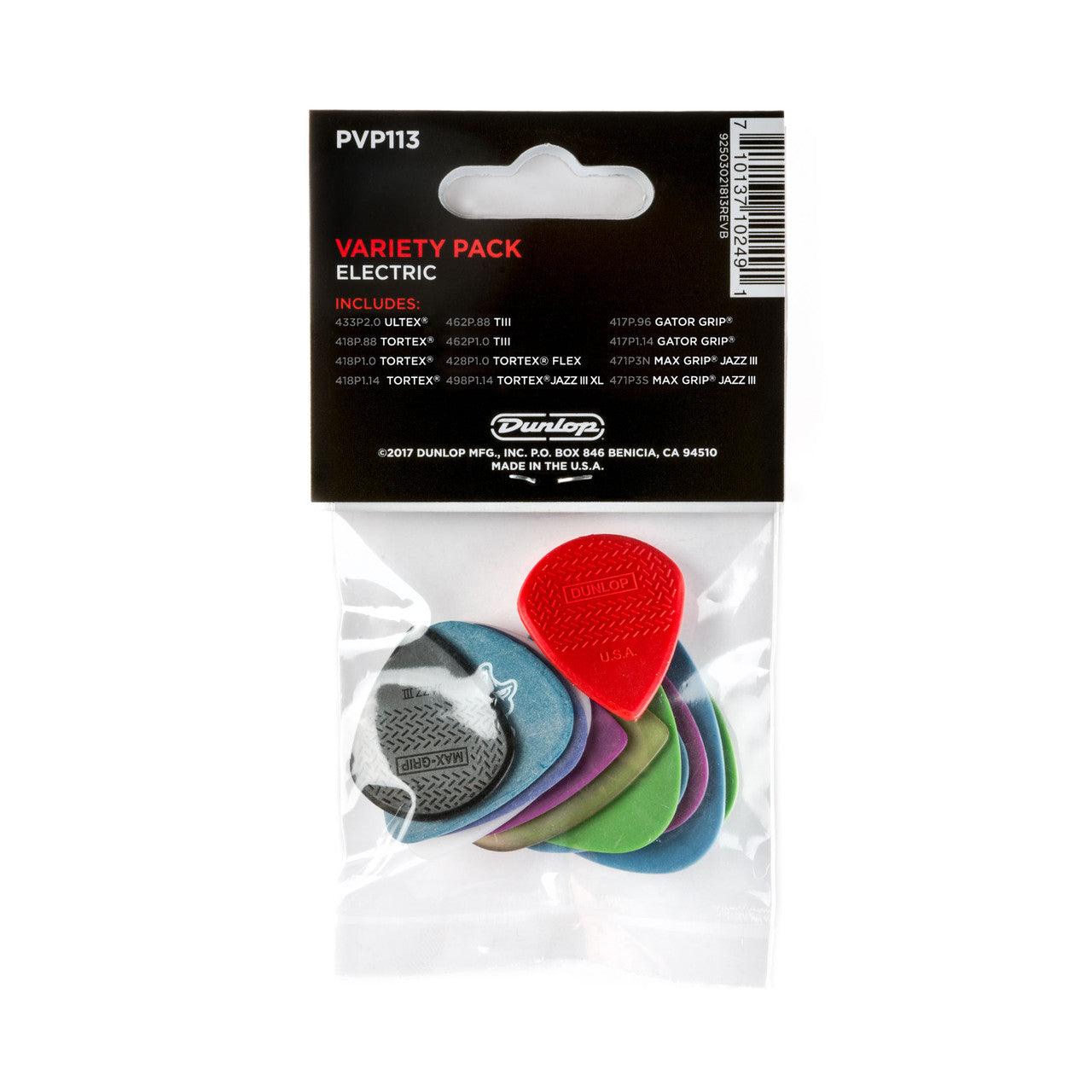 Dunlop PVP113 Electric Guitar Variety Pick / Plectrum Pack - Pack of 12