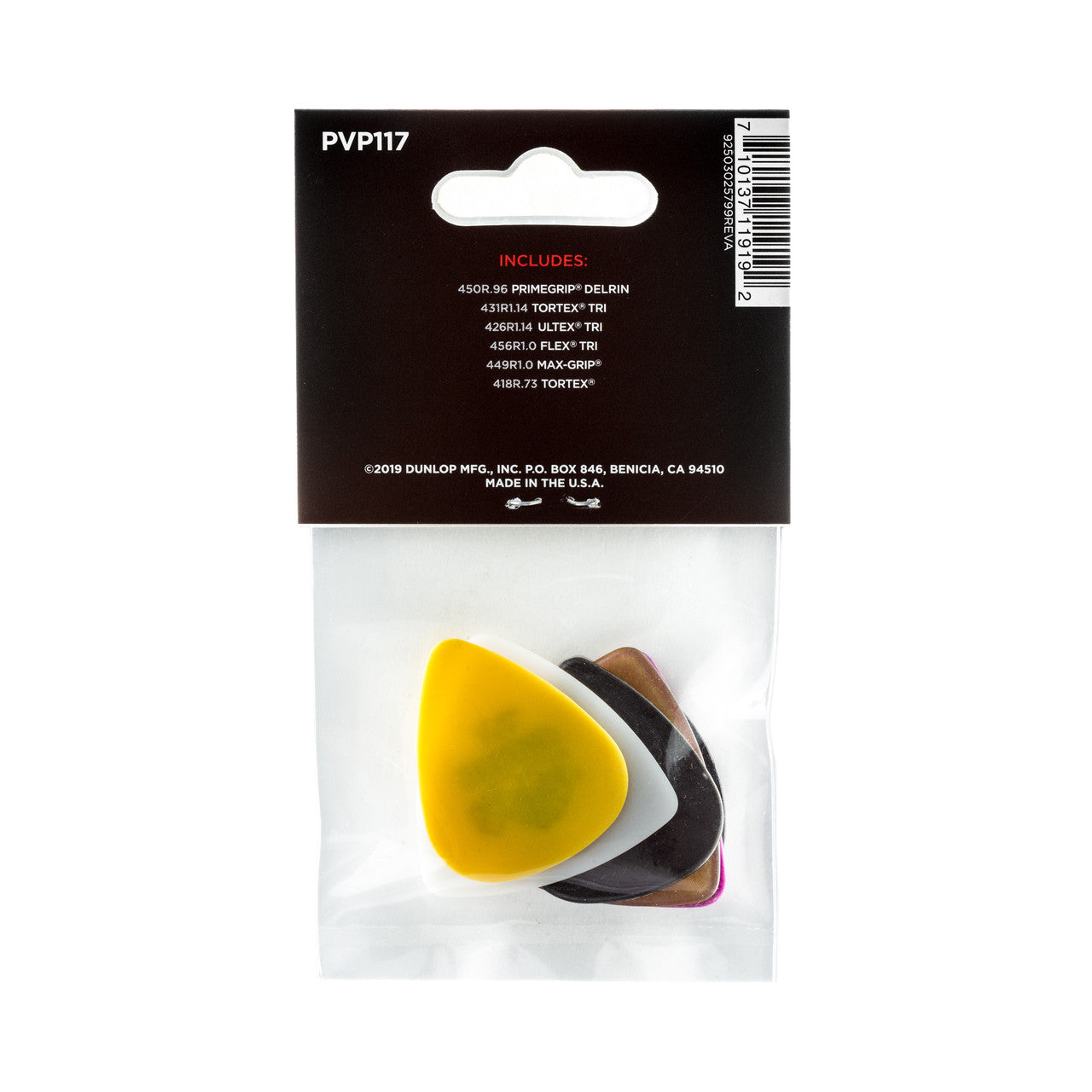 Dunlop PVP117 Bass Guitar Variety Pick / Plectrum Pack - Pack of 6