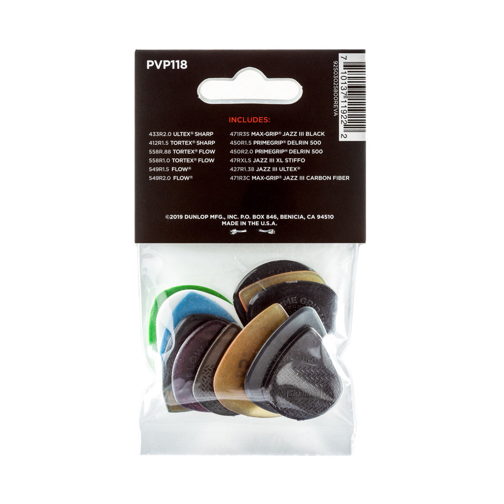 Dunlop PVP118 Shred Electric Guitar Variety Pick / Plectrum Pack - Pack of 12
