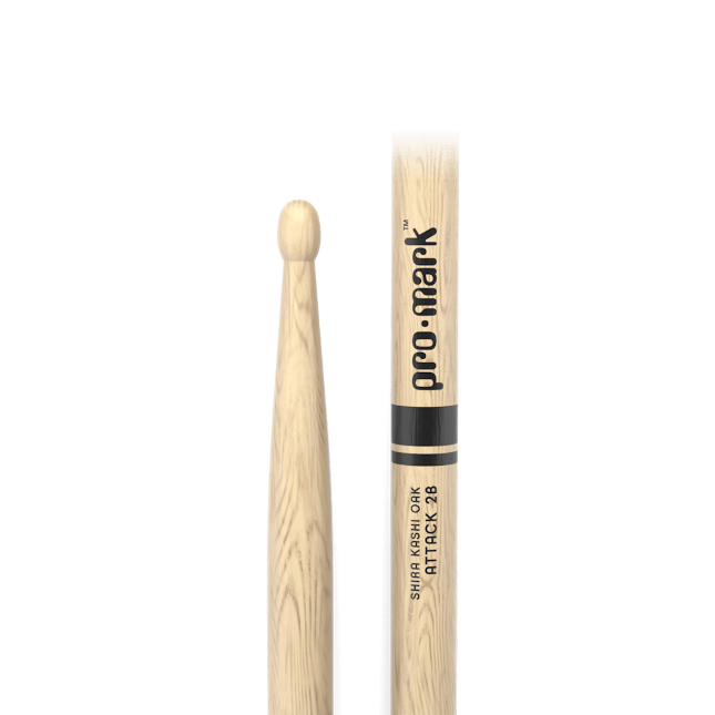 ProMark PW2BW Shira Kashi Oak 2B Attack Classic Drumstick - Oval Wood Tip