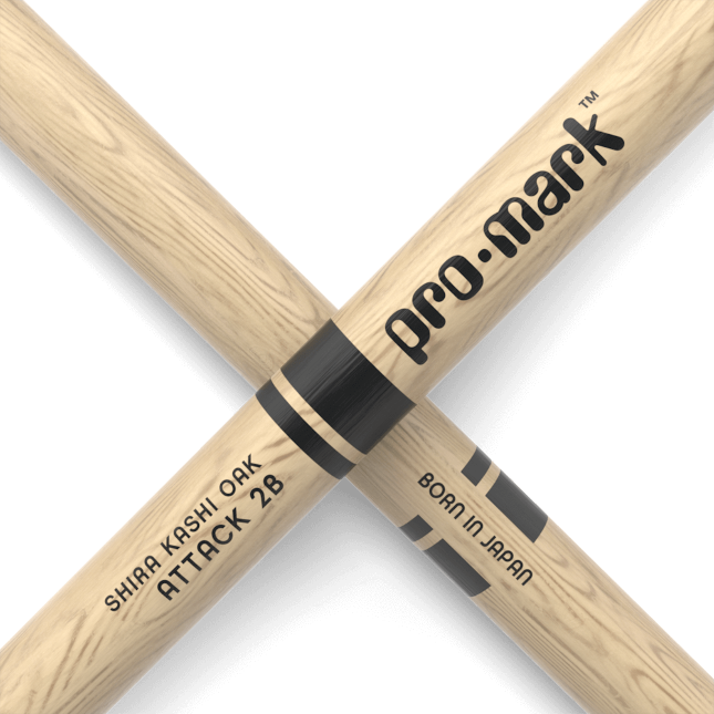 ProMark PW2BW Shira Kashi Oak 2B Attack Classic Drumstick - Oval Wood Tip