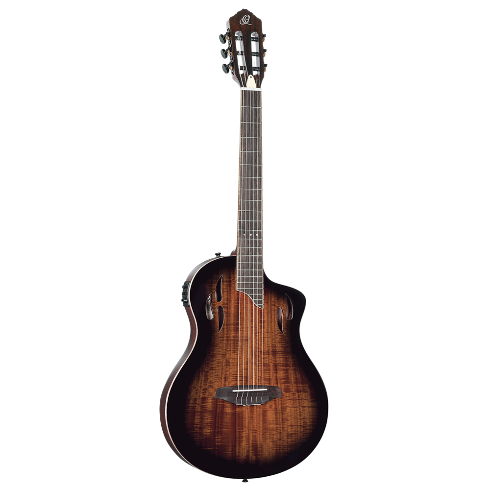 Ortega RTPDLX-ACA TourPlayer Electro Acoustic Thinline Classical Guitar - Acacia Burst