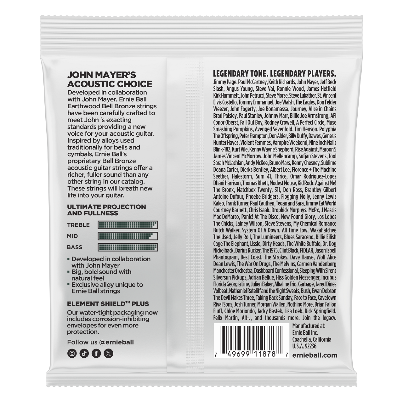 Ernie Ball Earthwood Medium Bell Bronze Acoustic Strings