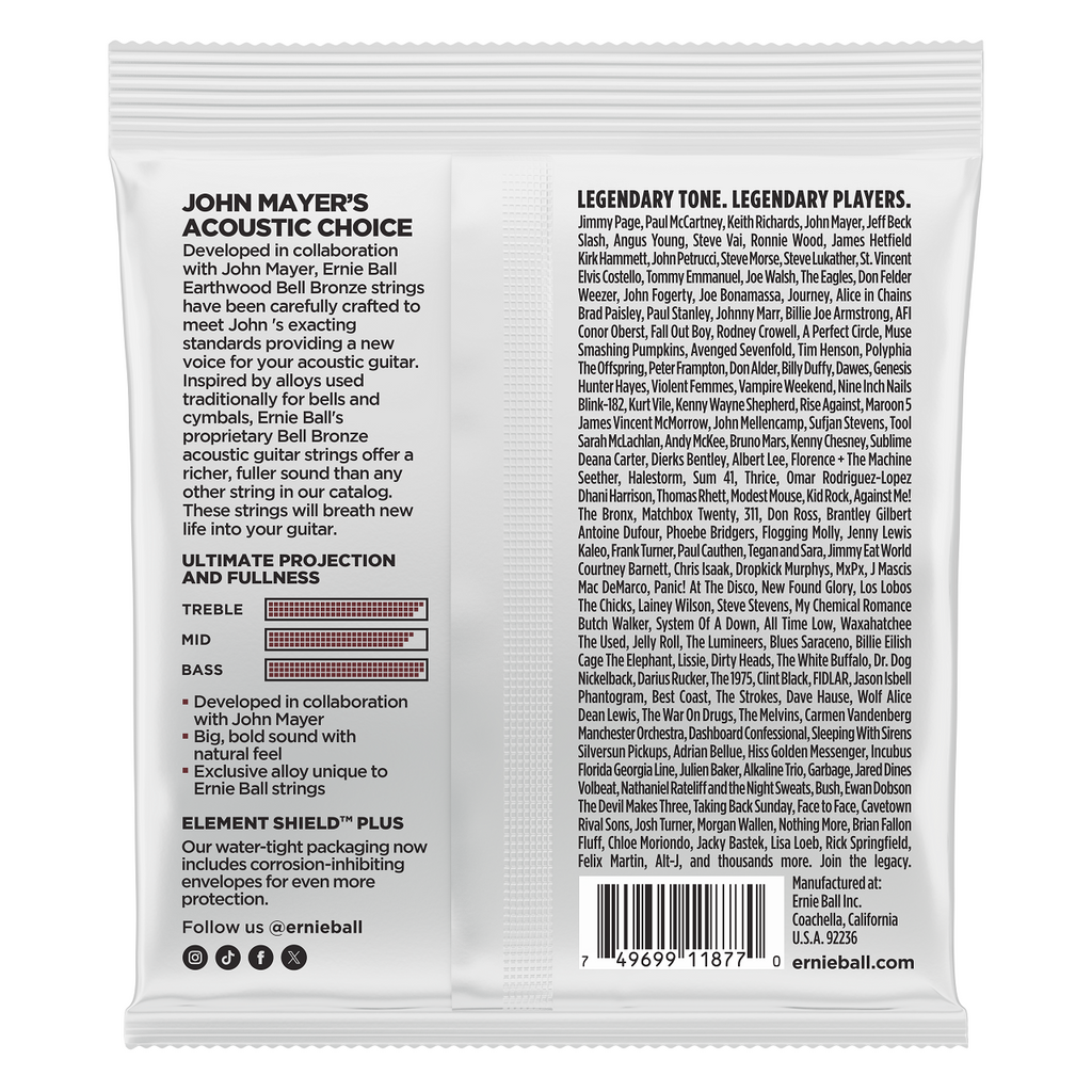 Ernie Ball Earthwood Medium Light Bell Bronze Acoustic Strings