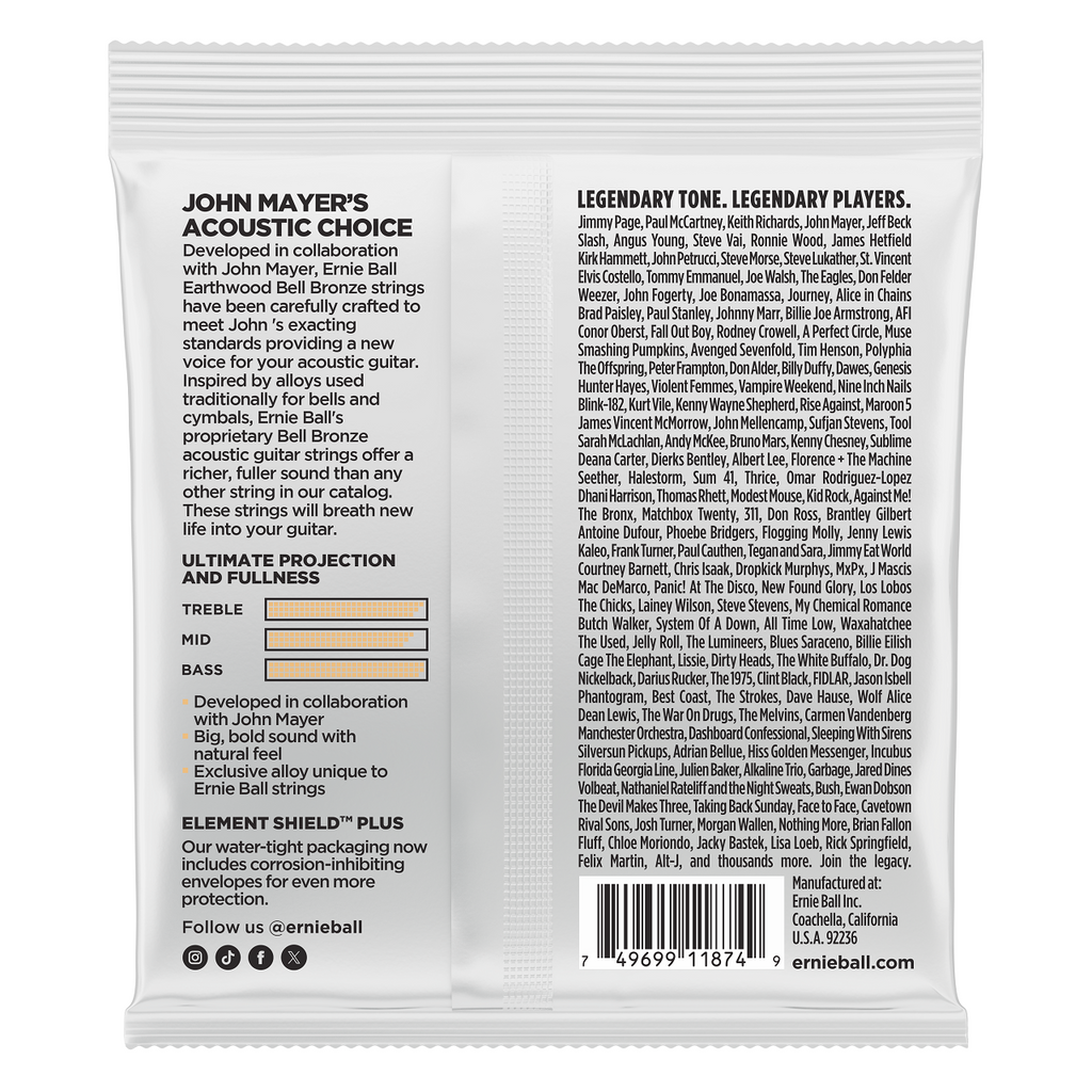 Ernie Ball Earthwood Extra Light Bell Bronze Acoustic Strings