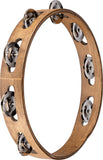 Meinl TA1WB Single Row Wooden Tambourine Stainless Steel Jingles - Walnut Brown