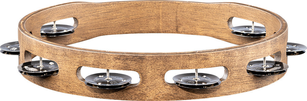 Meinl TA1WB Single Row Wooden Tambourine Stainless Steel Jingles - Walnut Brown