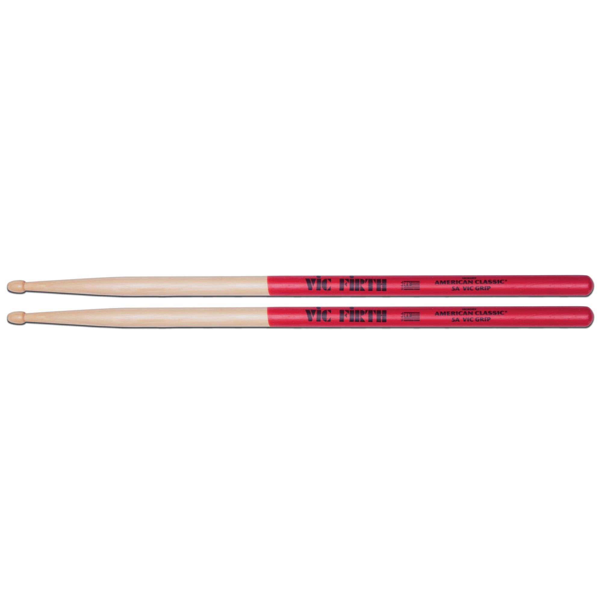 Vic Firth 5AVG VIC GRIP 5A Wooden Tip Drumsticks - Hickory