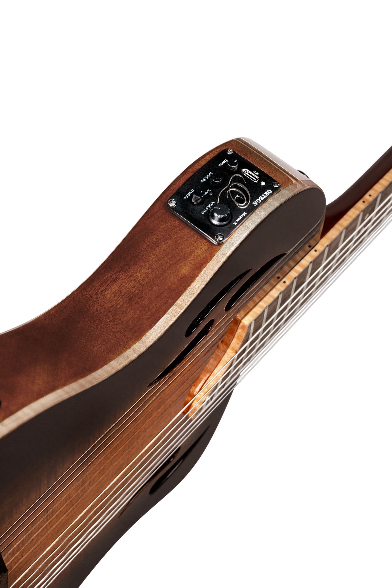 Ortega RTPDLX-ACA TourPlayer Electro Acoustic Thinline Classical Guitar - Acacia Burst