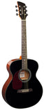 Brunswick (BFL200BK) Left Handed Grand Auditorium Acoustic Guitar - Black Gloss Top, Natural Gloss Back & Sides