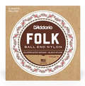 D'Addario Folk Nylon Ball Ended Black Nylon Classical Guitar Strings - Normal Tension