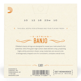 D'Addario (EJ61) Medium Nickel Plated 5 String Banjo Set