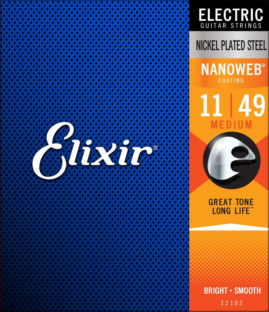 Elixir Nanoweb 11 - 49 (Medium) Electric Guitar Strings