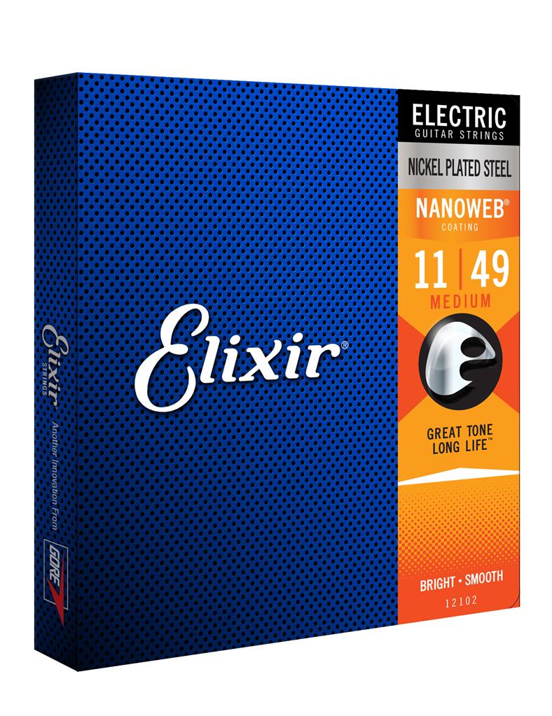 Elixir Nanoweb 11 - 49 (Medium) Electric Guitar Strings