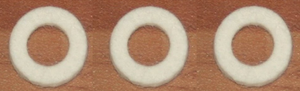 17.5mm white felt washer ( pack 3 )