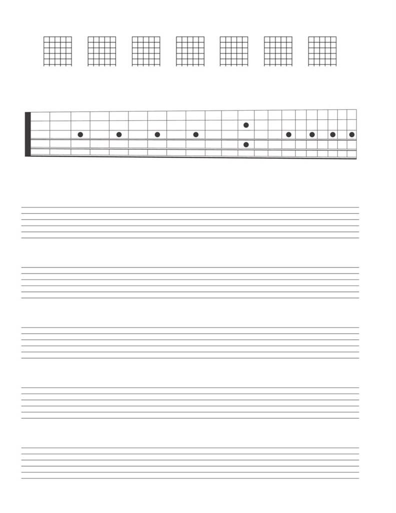 Guitar Tab Manuscript Paper - 80 Perforated Pages