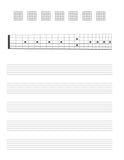 Guitar Tab Mauscript Paper - 80 Perforated Pages - Spiral-Bound