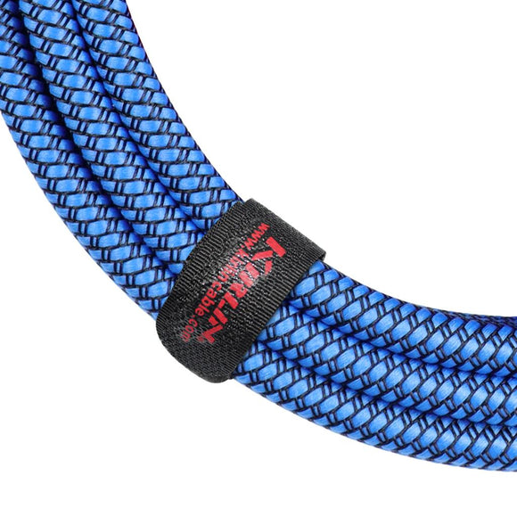 Kirlin 10ft / 3m Blue Woven Right Angle - Straight Jack Cable