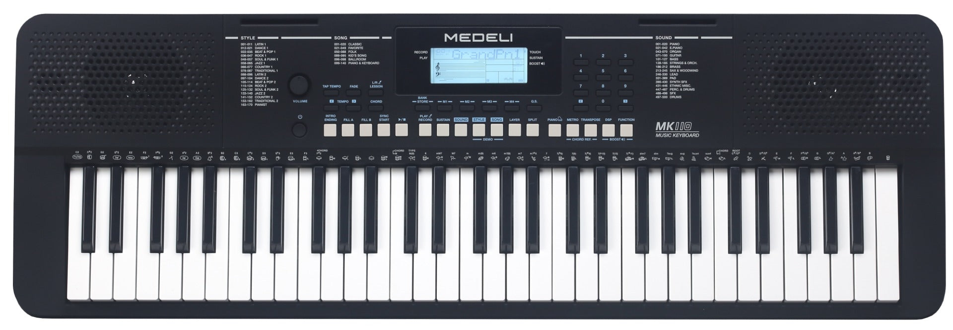 Medeli MK110BK Millenium Series 61 Key Keyboard