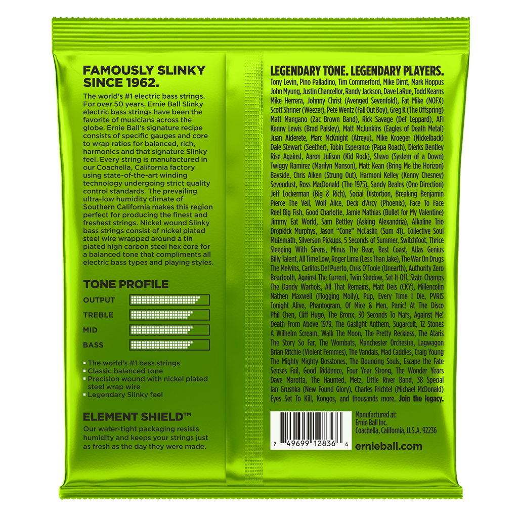Ernie Ball Regular Slinky 5 String Bass Guitar Strings 45 - 130