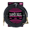 Ernie Ball 18ft / 5.49m Black Braided Right Angle - Straight Jack Cable