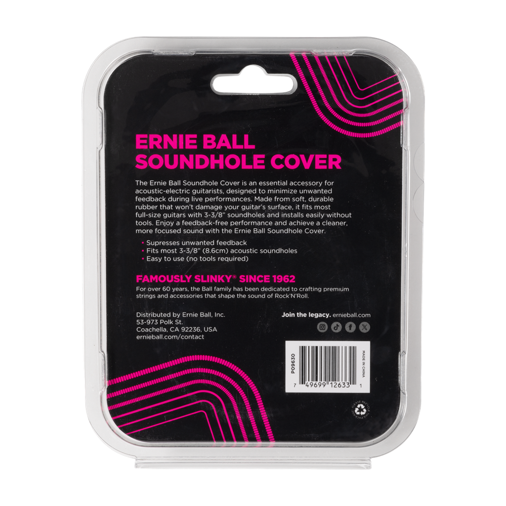 Ernie Ball 3 3/8” / 8.6cm Guitar Sound Hole Cover