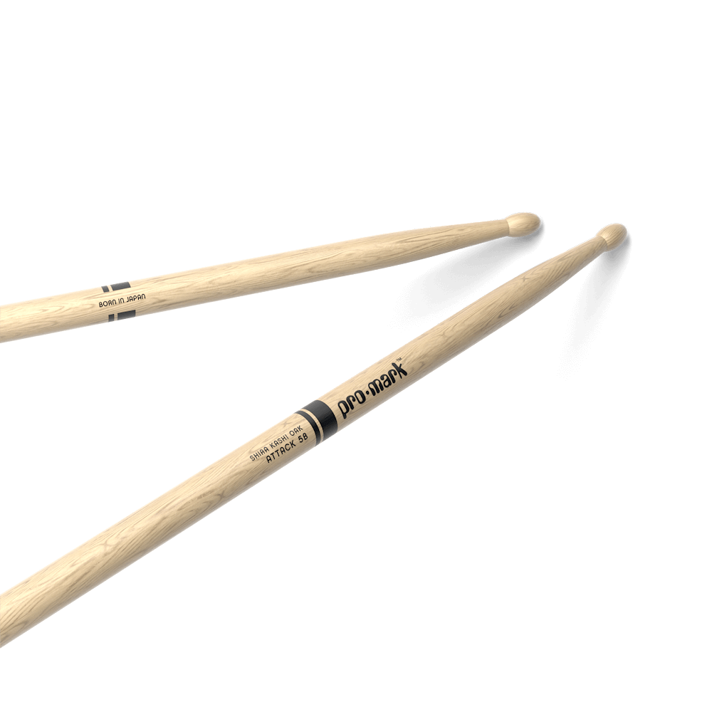 ProMark PW5BW Shira Kashi Oak 5B Classic Attack Drumstick - Oval Wood Tip