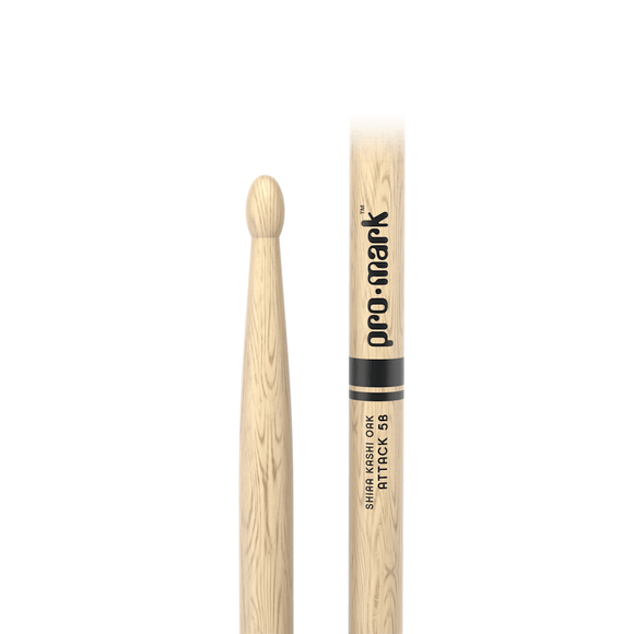ProMark PW5BW Shira Kashi Oak 5B Classic Attack Drumstick - Oval Wood Tip