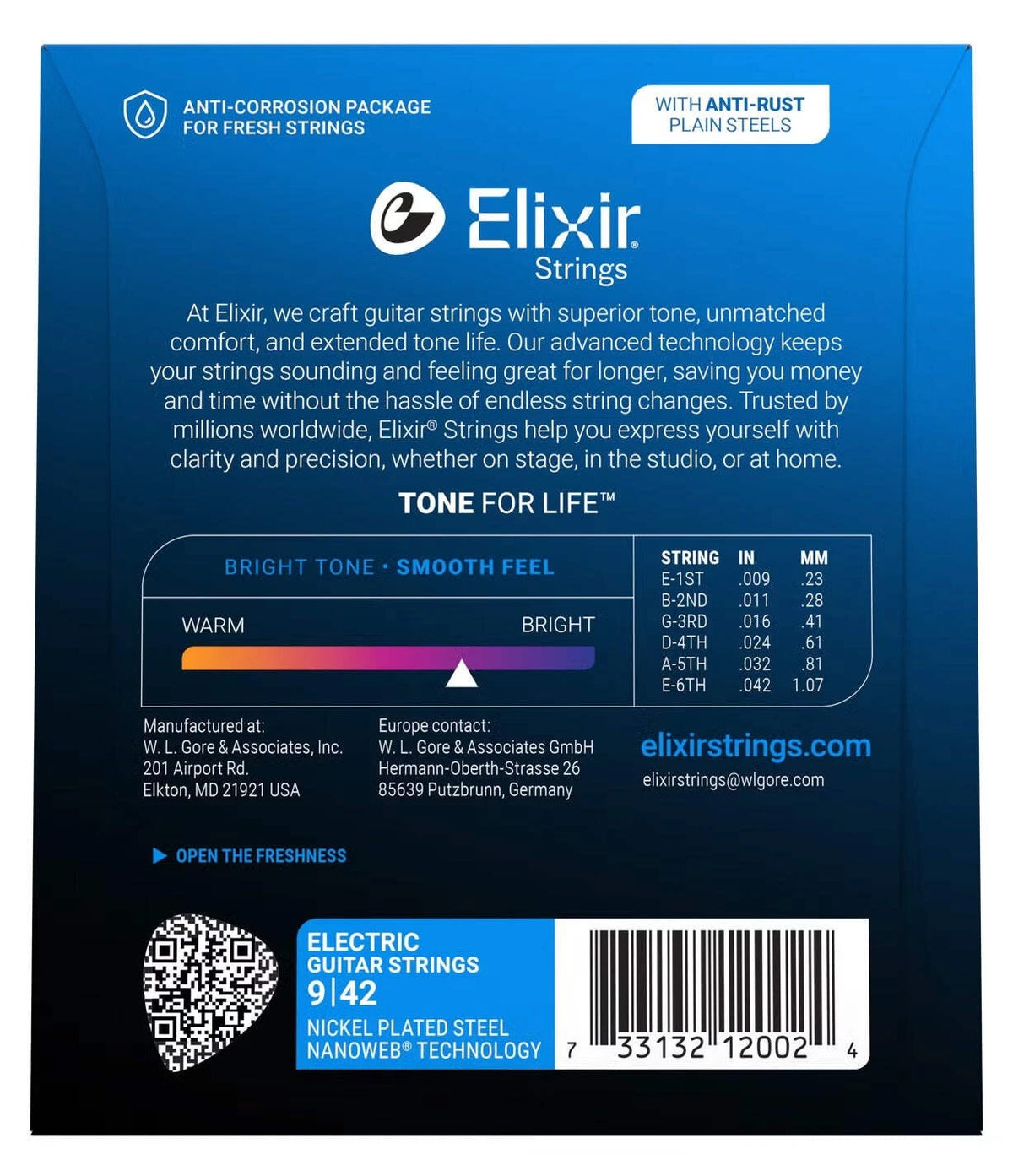 Elixir Nanoweb 9-42 Super Light Electric Guitar Strings