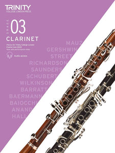 Trinity College London clarinet exam grade 3 from 2023