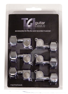 TGI (TG416C) Guitar Machine Heads - 6 In Line  - Chrome