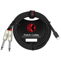 Kirlin 2m USB-C Plug - 2x Mono 1/4" / 6.35mm Jack Plugs