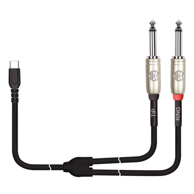 Kirlin 2m USB-C Plug - 2x Mono 1/4" / 6.35mm Jack Plugs