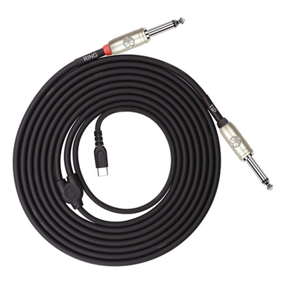 Kirlin 2m USB-C Plug - 2x Mono 1/4" / 6.35mm Jack Plugs