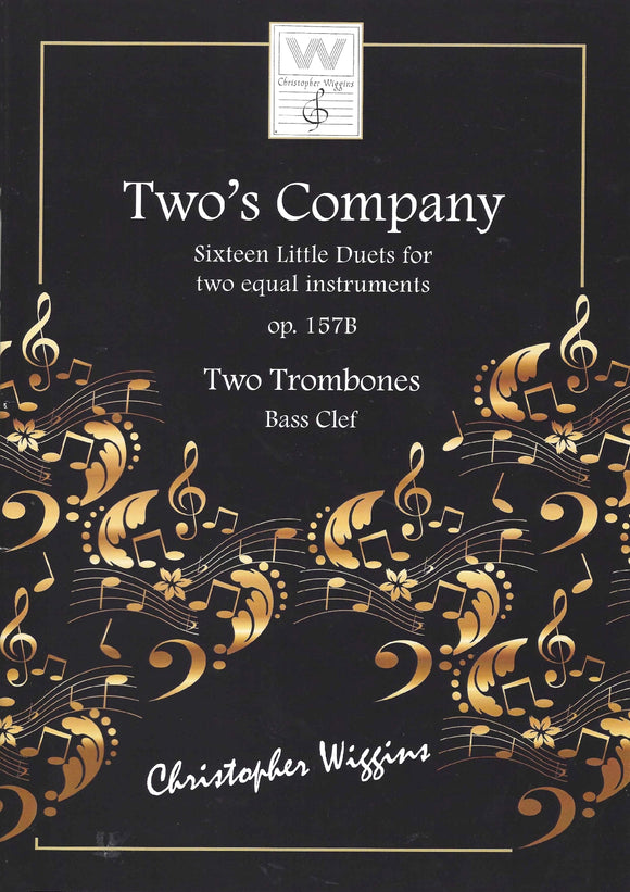 Two's Company - Two Trombones Bass Clef - 16 little duets for two equal instruments op. 157B