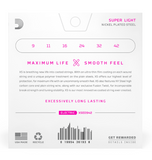 D'Addario XS Coated Super Light Nickel Plated Steel Electric Guitar Strings