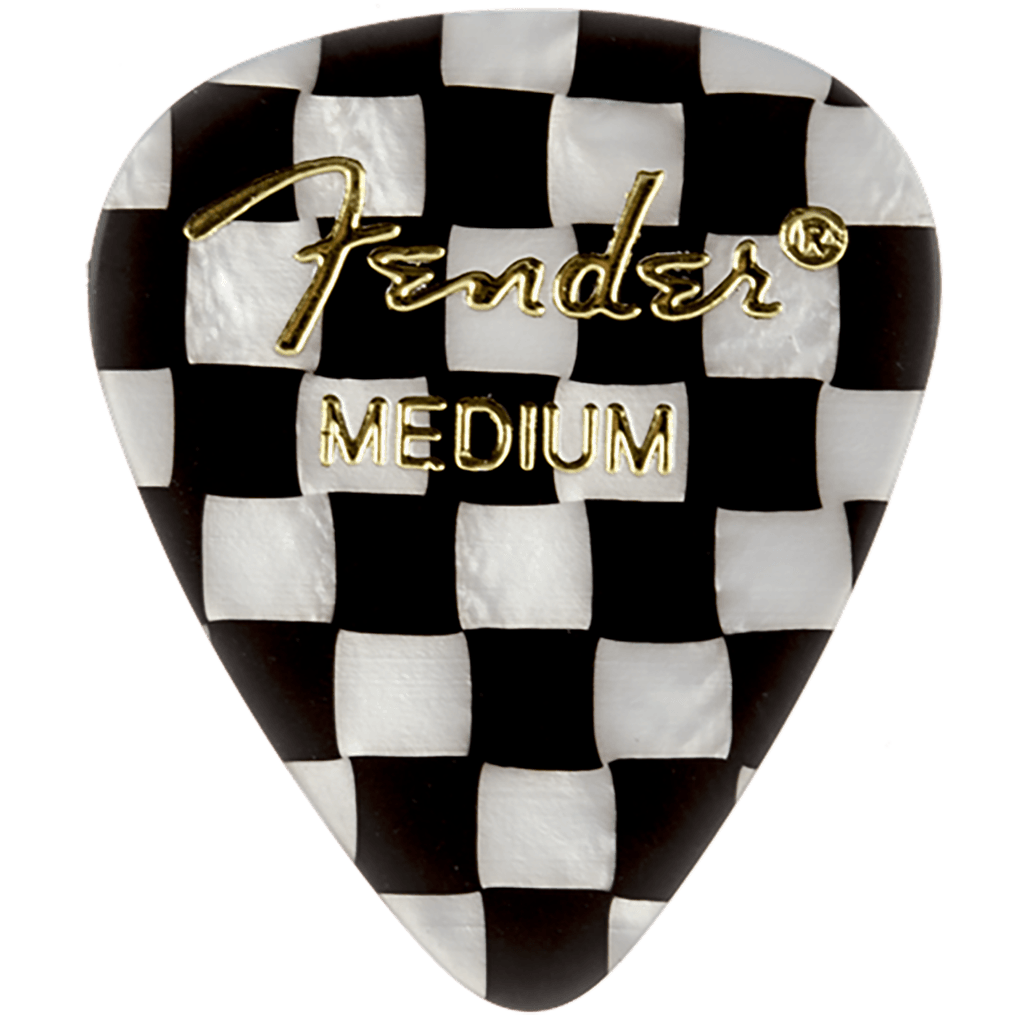 Fender 351 Single Checker Graphic Medium Plectrum - Premium Celluloid