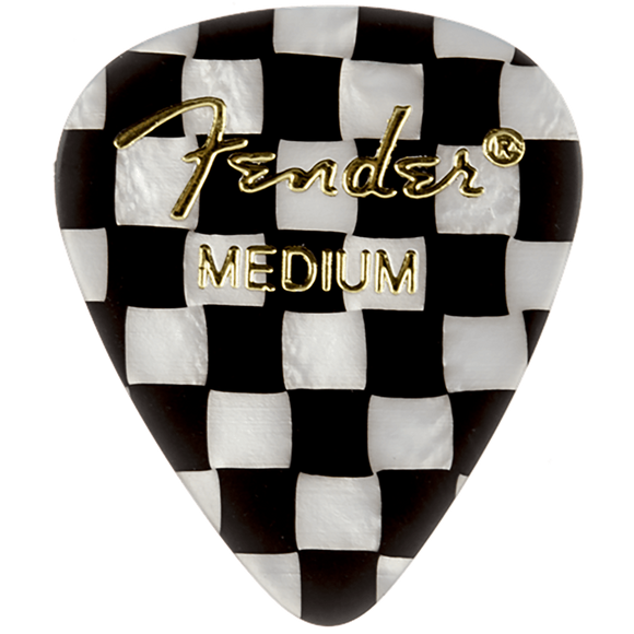 Fender 351 Single Checker Graphic Medium Plectrum - Premium Celluloid