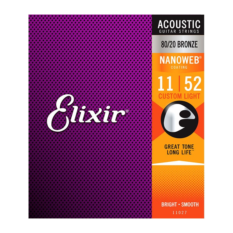 Elixir Nanoweb Custom Light 80/20 Bronze Acoustic Strings