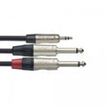 Stagg (NYC2/MPS2PR) 2M / 6FT 3.5mm Stereo Jack - 2x 6.35mm Mono Jack Cable