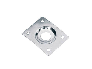 Rectangular Metal Jack Plate - Chrome With Recessed Hole
