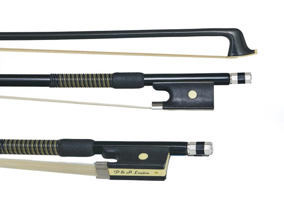 P&H (1526ABK) 4/4 Full Size Fibreglass Stick Violin Bow - Black