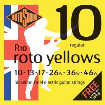 Rotosound (R10) Roto Yellows 10 - 46 Electric Guitar Strings