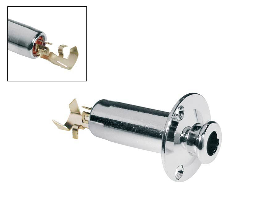 Boston (EPJ-67-C) Screw In Guitar End Pin Jack Socket - Chrome