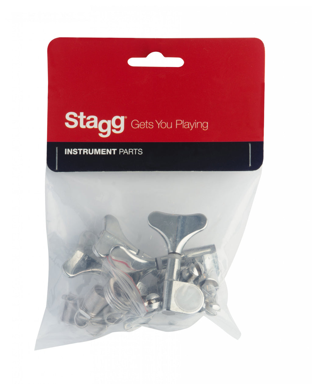 Stagg SP-MHBS-4X1CH Die Cast Chrome Bass Guitar Machine Heads - 4 In A Row