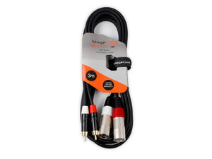 Stagecore 3m 2x Male XLR - 2x Male RCA Cable