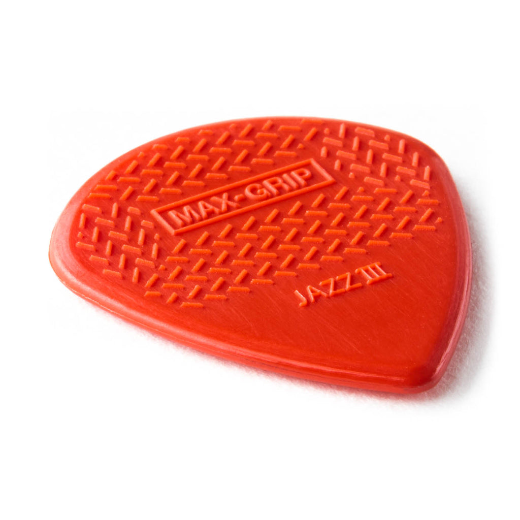 Dunlop MAX-GRIP Jazz III Red Nylon Plectrum