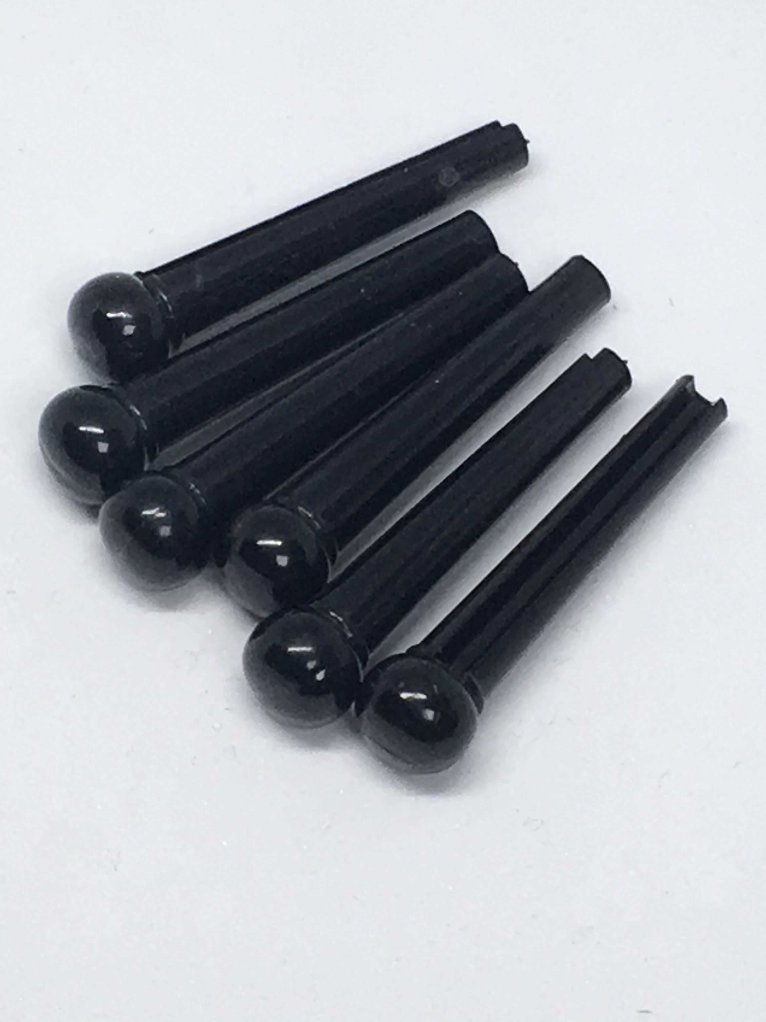 Black Plastic Guitar Bridge Pins - Pack of 6