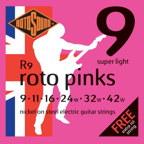 Rotosound (R9) Roto Pinks 9 - 42 Electric Guitar Strings
